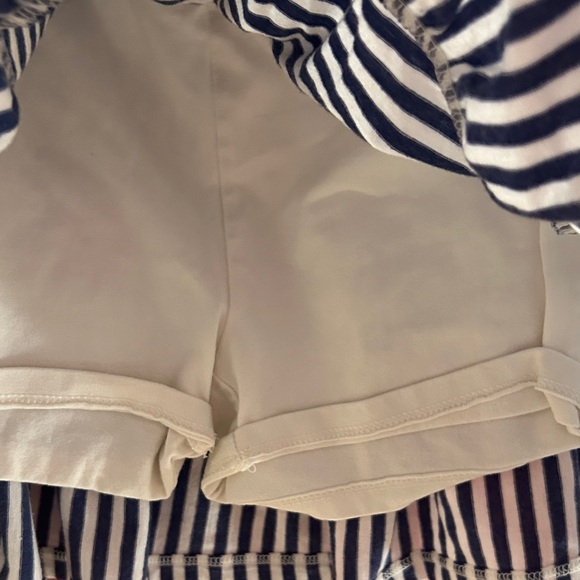 Cat & Jack Heather Gray Girls Drawstring Skort and blue striped set of 2 size 8 - Picture 4 of 5